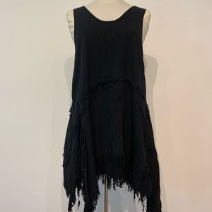 UNIF Black Stray Distressed Mini Dress